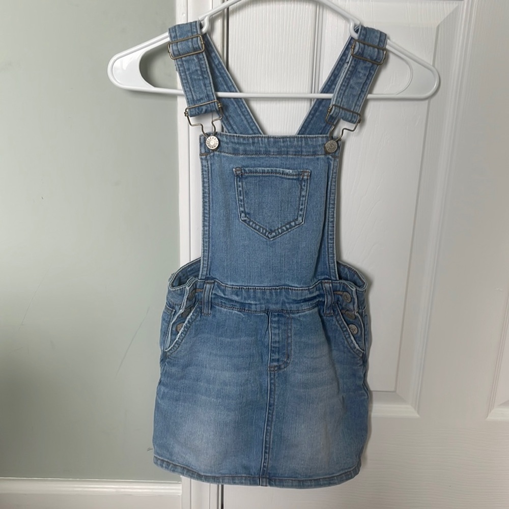 Girls denim skirted Overall